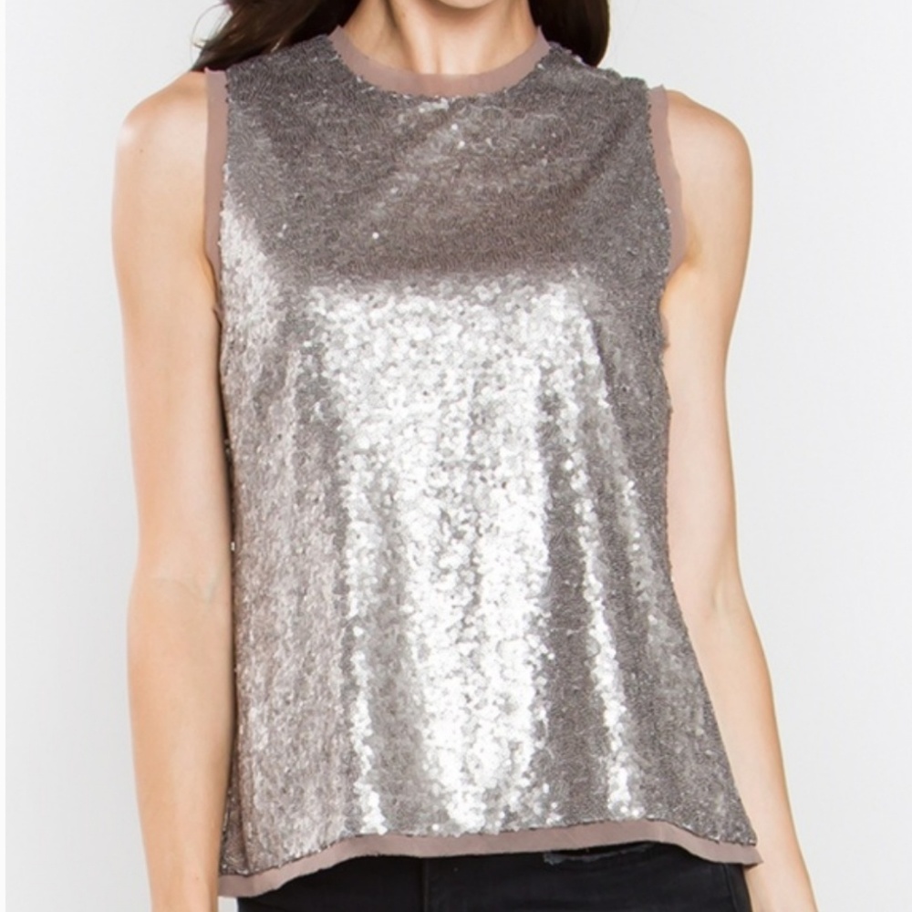 SugarLips Smoke & Mirrors Holiday Sequin Top